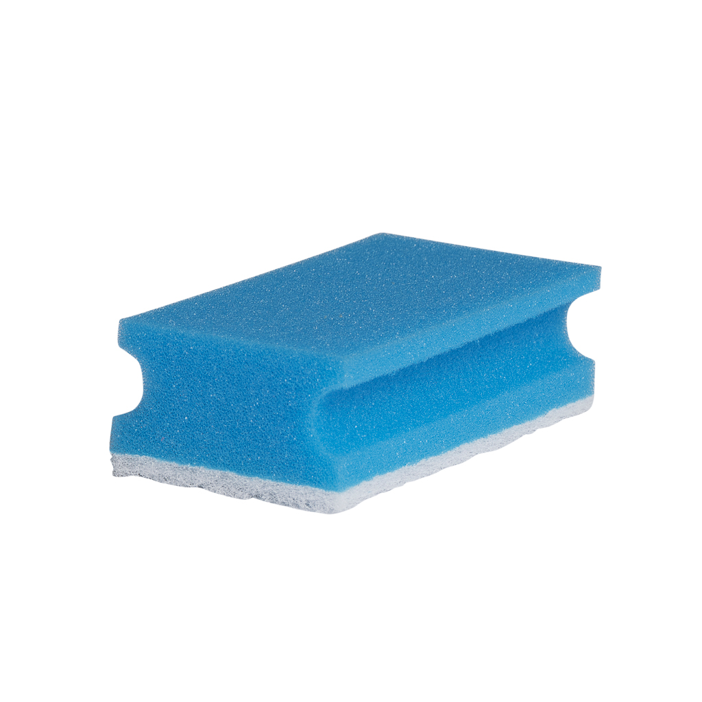 Sponge with pad blue/white, 13x7x4, 10pc