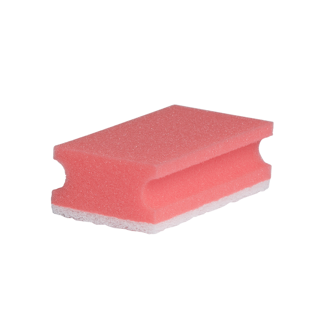 Sponge with pad red/white, 13x7x4, 10pc