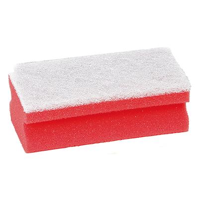 Sponge with pad red/white, 13x7x4, 10pc